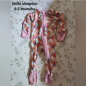 Little Sleepies 0-3 Month Long Sleeve Zipper Pajamas